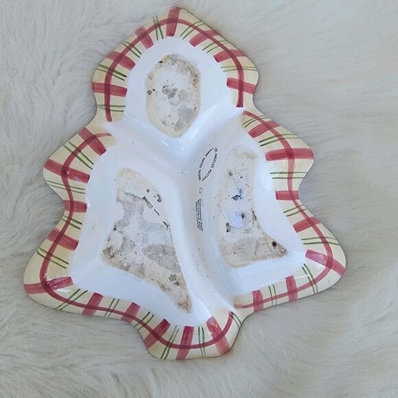 Holiday by Los Angeles Pottery 3-Part Dish Laurie Gates Design Christmas - Picture 2 of 3